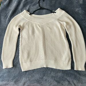 Abercrombie & Fitch soft white off the shoulder knit sweater, Size S